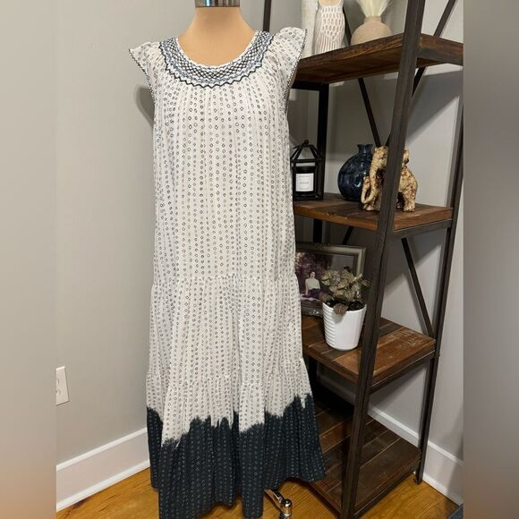 Apiece Apart Aborsano Smock Neck Tiered Maxi Dress Women’s SIZE SMALL - Picture 3 of 14